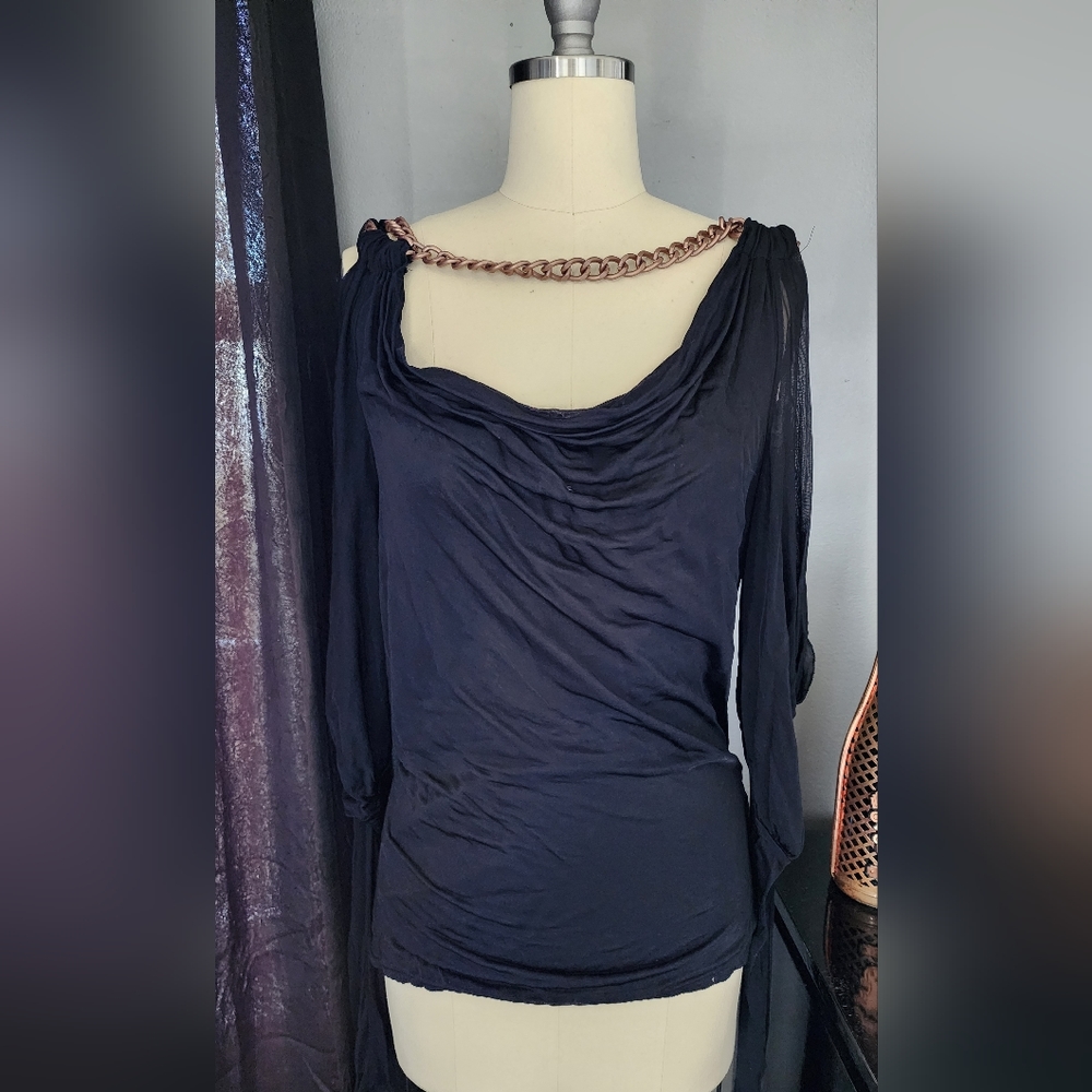 Rachel Roy Draped Front Chain Top